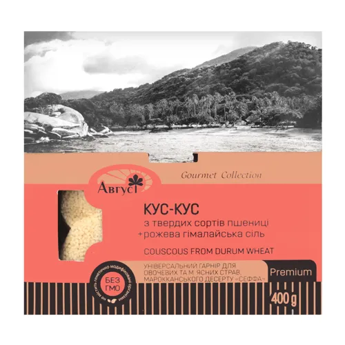Кус-кус з твердих сортів пшениці з рожевої гімалайської сіллю Августа 400г