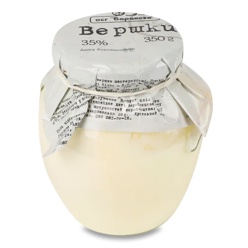 Вершки Пастеризовані 35% Бараново, с/б, 350г