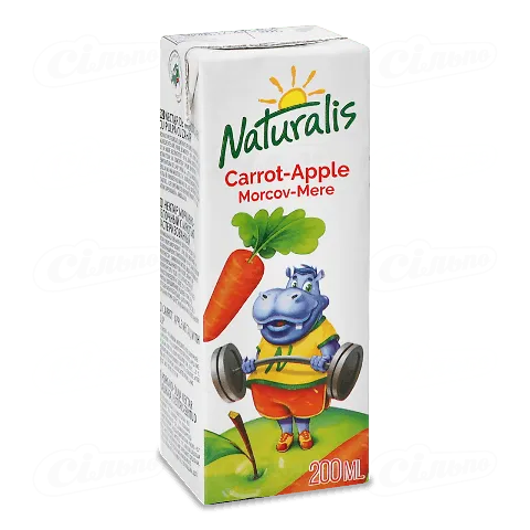 Нектар Naturalis морква-яблуко, 200мл