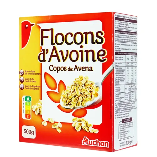 Пластівці Ашан вівсяні 500г