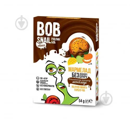 Мармелад Bob Snail яблуко-манго-гарбуз-чіа без цукру 54г