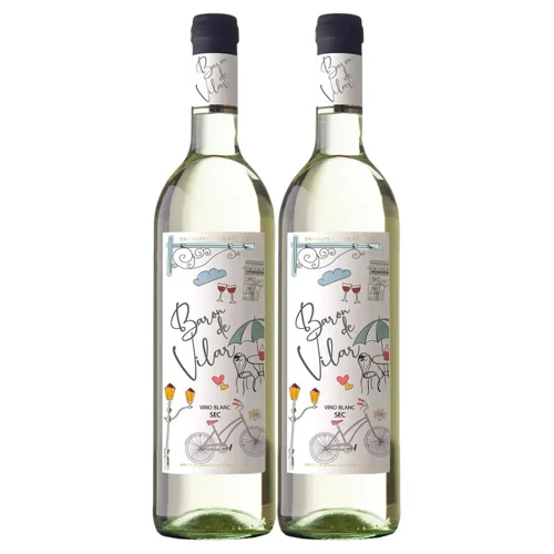 Вино набір Baron de Vilar біле сухе 11% 0,75+0,75л
