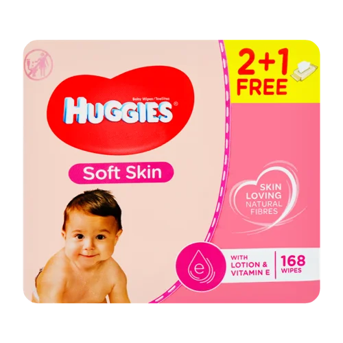 Вологі Серветки Huggies Софт Скін, 168 шт.