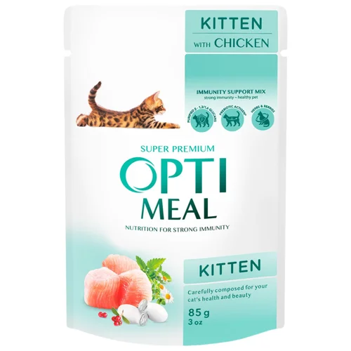 Корм вологий Optimeal з куркою для кошенят 85г