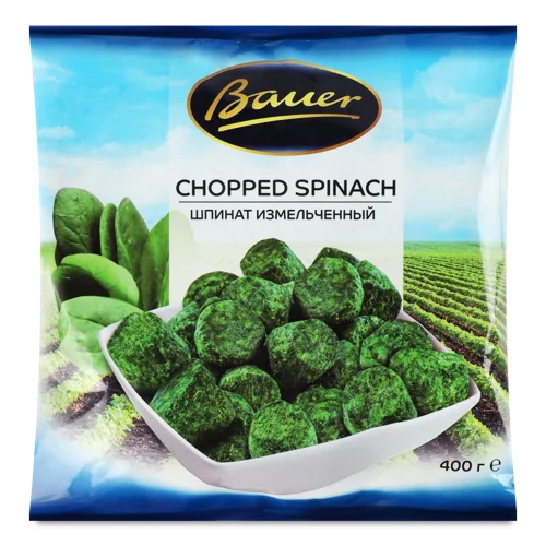 Шпинат Подрібнений Швидкозаморожений, м/у 400г