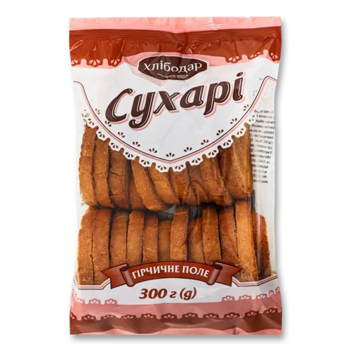 Сухарі Гірчичне Поле Хлібодар, в/ґ, 300г