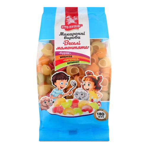 Макарони Веселі Мамонтята, В/ґ, 180г