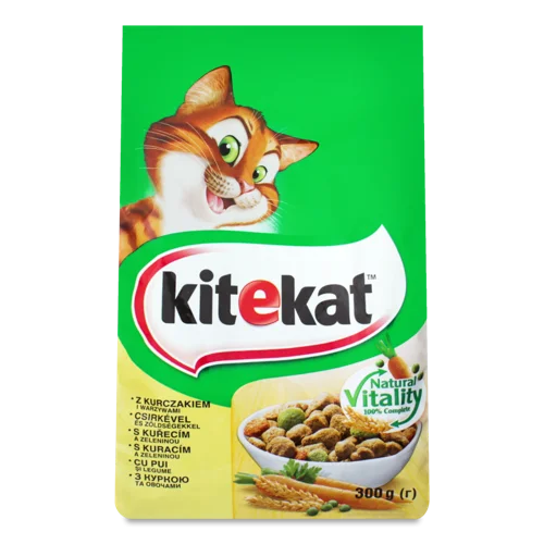 Корм сухий для дорослих котів З Куркою Та Овочами KiteKat, в/ґ, 300г