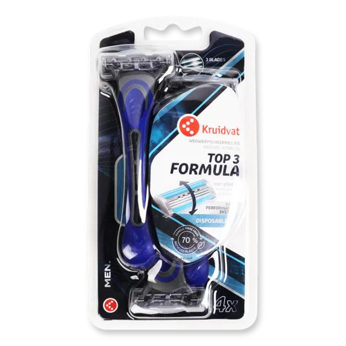 Станки Одноразові Для Гоління З Потрійним Лезом Чоловічі Top 3 Formula Kruidvat 4шт