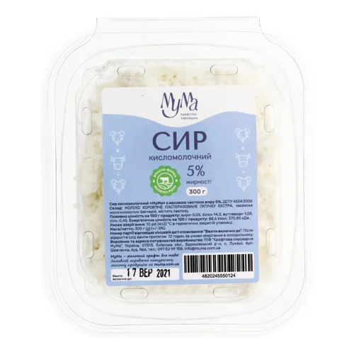 Сир кисломолочний 5% Мума п/у 300г