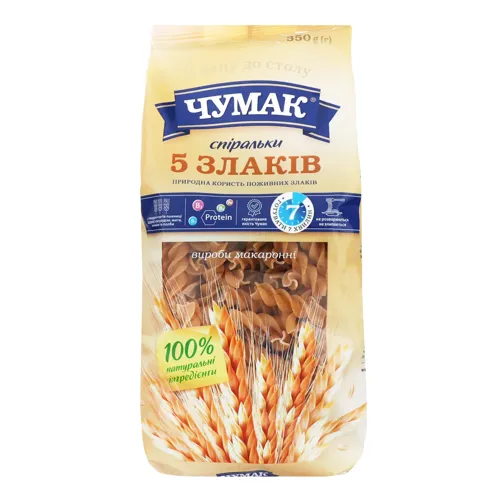 Макарони Спіральки 5 Злаків Чумак м/у 350г