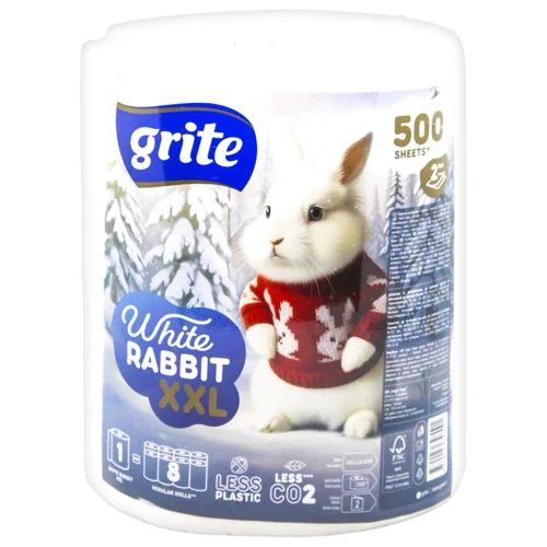 Рушники паперові Grite White Rabbit XXL двошарові 500 відривів