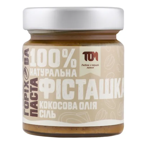 Паста фісташка з кокосовою олією та сіллю Том с/б 180г