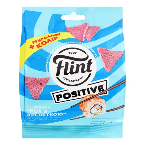 Сухарики пшеничні Рол з креветкою Positive Flint м/у 90г