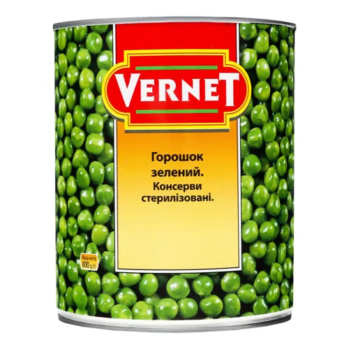 Горошок зелений Vernet з/б 800г