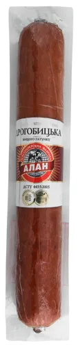 Ковбаса Дрогобицька Алан натуральна оболонка м'яка упаковка 0.37кг