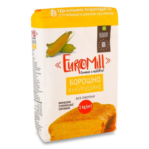 Мука Кукурудзяна Вищого Ґатунку EuroMill, 1.0 кг