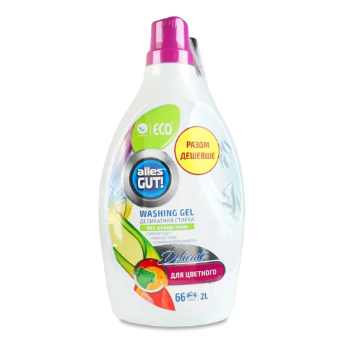 Гель для Прання Чорних Та Кольорових Тканин Delicate Eco Alles Gut, 2х2л