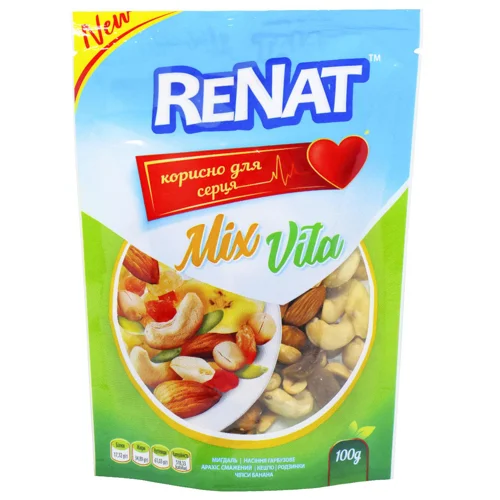 Суміш Renat Vita mix горіхів, сухофруктів та насіння 100г