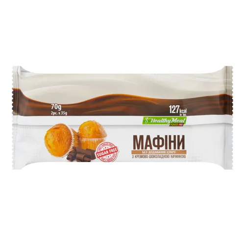 Мафіни з кремово-шоколадною начинкою Healthy Meal м/у 2х35г