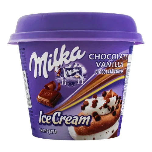 Морозиво 12% зі шматочками молочного шоколаду Chocolate Vanilla Milka ст 101г
