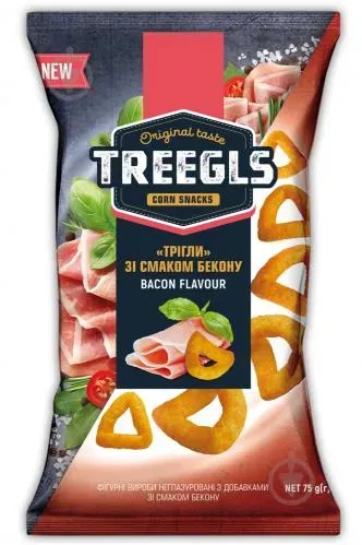 Снеки кукурудзяні "TREEGLS" з беконом 75г
