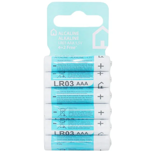Батарейки Auchan LR03 ААА 4+2шт