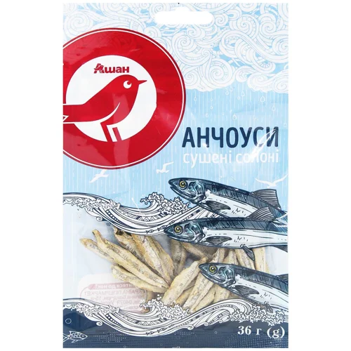 Анчоуси Auchan сушені солоні 36г