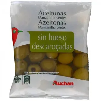 Оливки зелені Auchan без кісточки, 180г