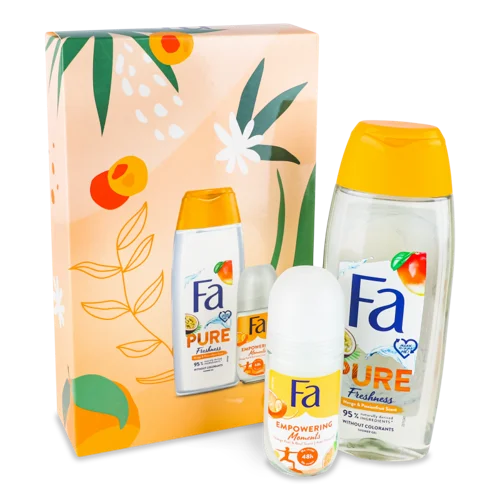 Гель для душу Mango&Passionfruit Pure Freshness 250мл + Антиперспірант роликовий Empowering Moments 50мл Fa