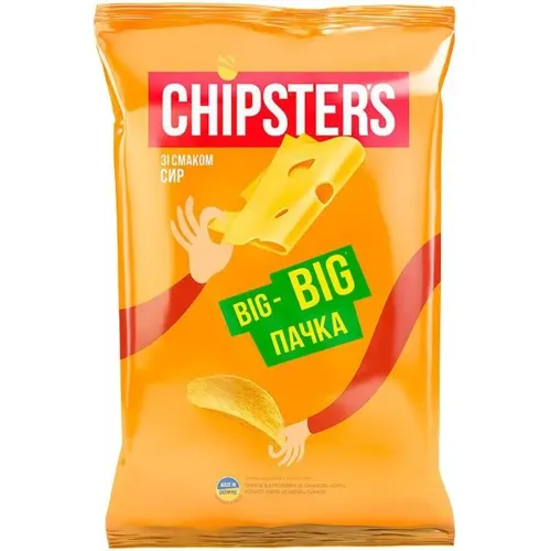 Чіпси картопляні Flint Chipster's зі смаком сиру, 180г