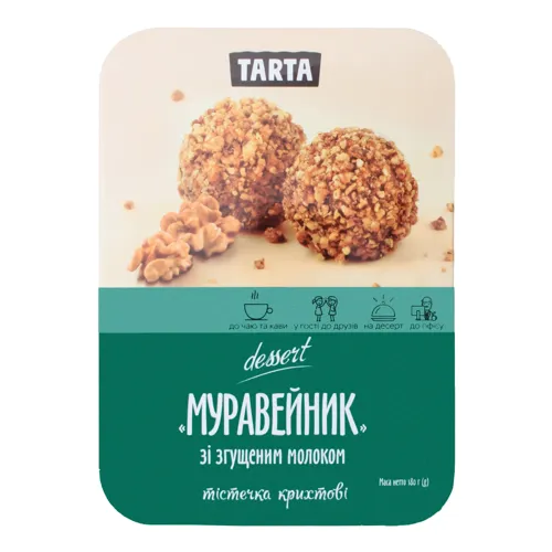 Тістечко крихтове зі згущеним молоком Муравейник Tarta п/у 180г