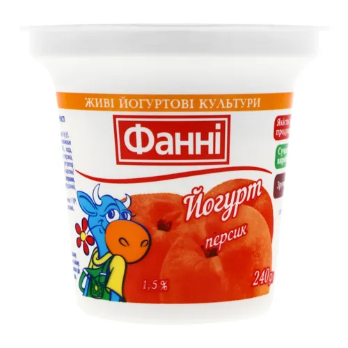 Йогурт 1.5% Персик Фанні ст 240г
