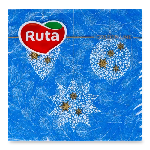 Серветки паперові 2-шарові Ялинковий Мікс Ruta, 33х33см, 20шт