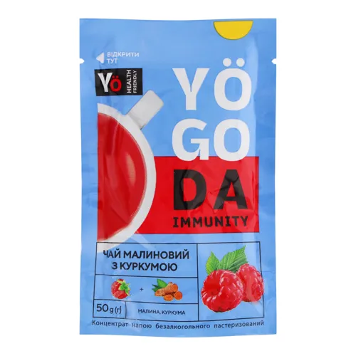 Концентрат напою безалкогольного Чай малиновий з куркумою Immunity Yogoda д/п 50г