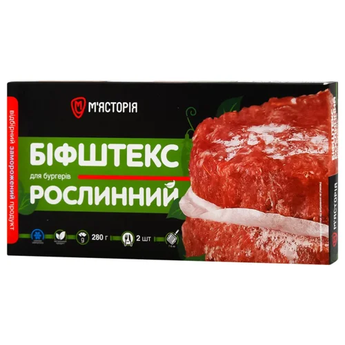 Біфштекс М'ясторія для бургерів рослинний 280г
