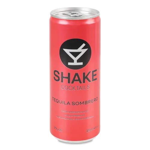 Напій Слабоалкогольний Текіла Самбреро Cocktails Shake, сильногазований, 250мл, 7% з/б