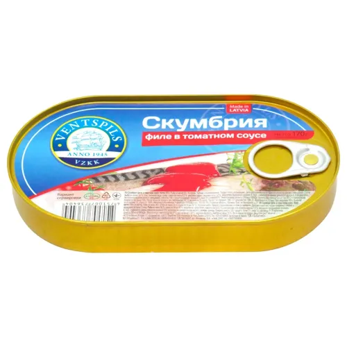 Скумбрія Ventspils філе в томатному соусі 170г