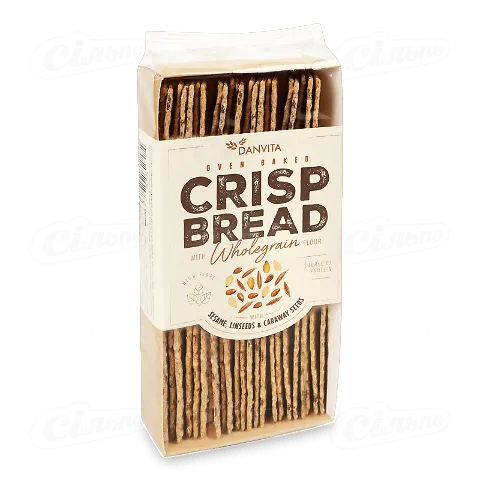 Хлібці Danvita хрусткі з насінням льону, кунжуту, кмину, 130г