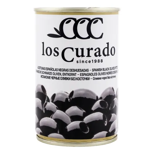 Оливки LosCurado Чорні без кісточки 340/360 300г ж/б