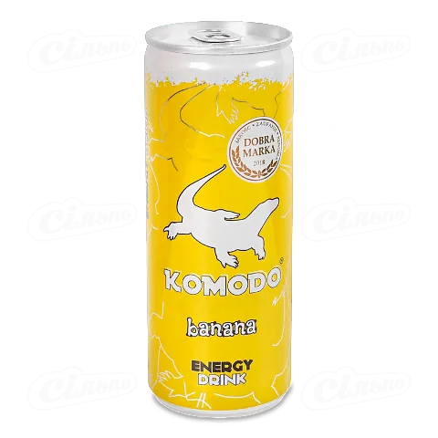 Напій енергетичний Komodo Banana газований, 0,25л