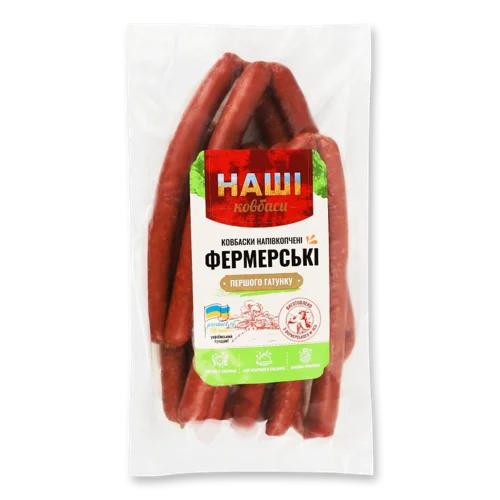 Ковбаски Напівкопчені Фермерські Алан н/к, 1.0 кг