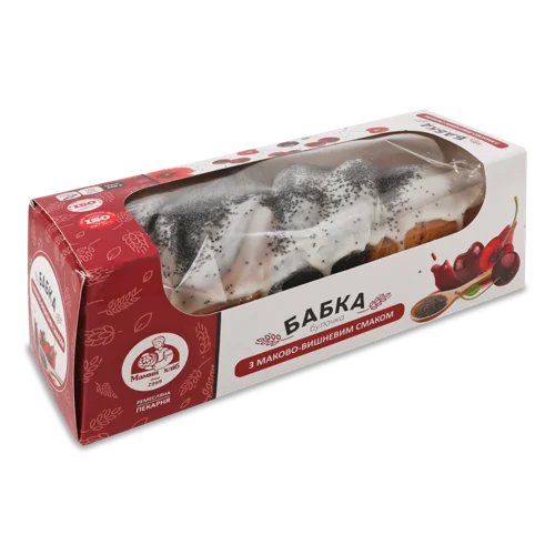 Булочка Маково-Вишнева, В/ґ, Картонна Упаковка, 0.36 кг