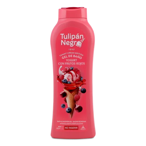 Гель для Душу Yummy Cream Ягідний Йогурт, Пластикова Пляшка 650мл Tulipan Negro