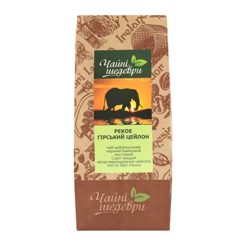 Чай чорний цейлонський байховий листовий Рекое гірський цейлон Чайні шедеври
