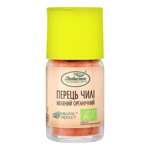 Перець чилі мелений органічний Любисток скляна банка 32г