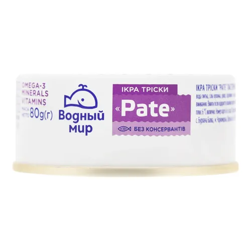 Ікра тріски пастеризована Pate Водний світ з/б 80г