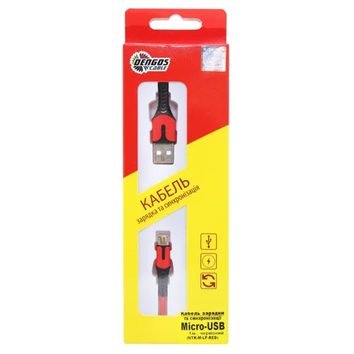 Кабель Dengos Micro-USB Red 1м