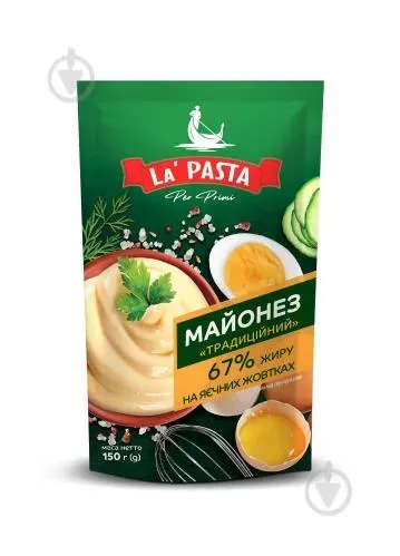 Майонез "Традиційний" 67% ТМ La Pasta 150г, дой-пак