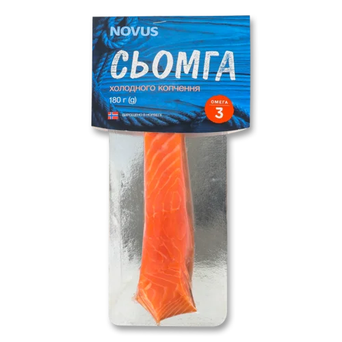 Сьомга Філе-Шматок В/К Novus, Вищого Ґатунку, Вакуум, 180г